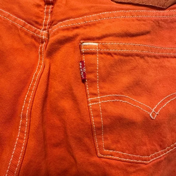 Vibrant Orange Jeans Levi 501 29x30 red tab - Picture 10 of 11